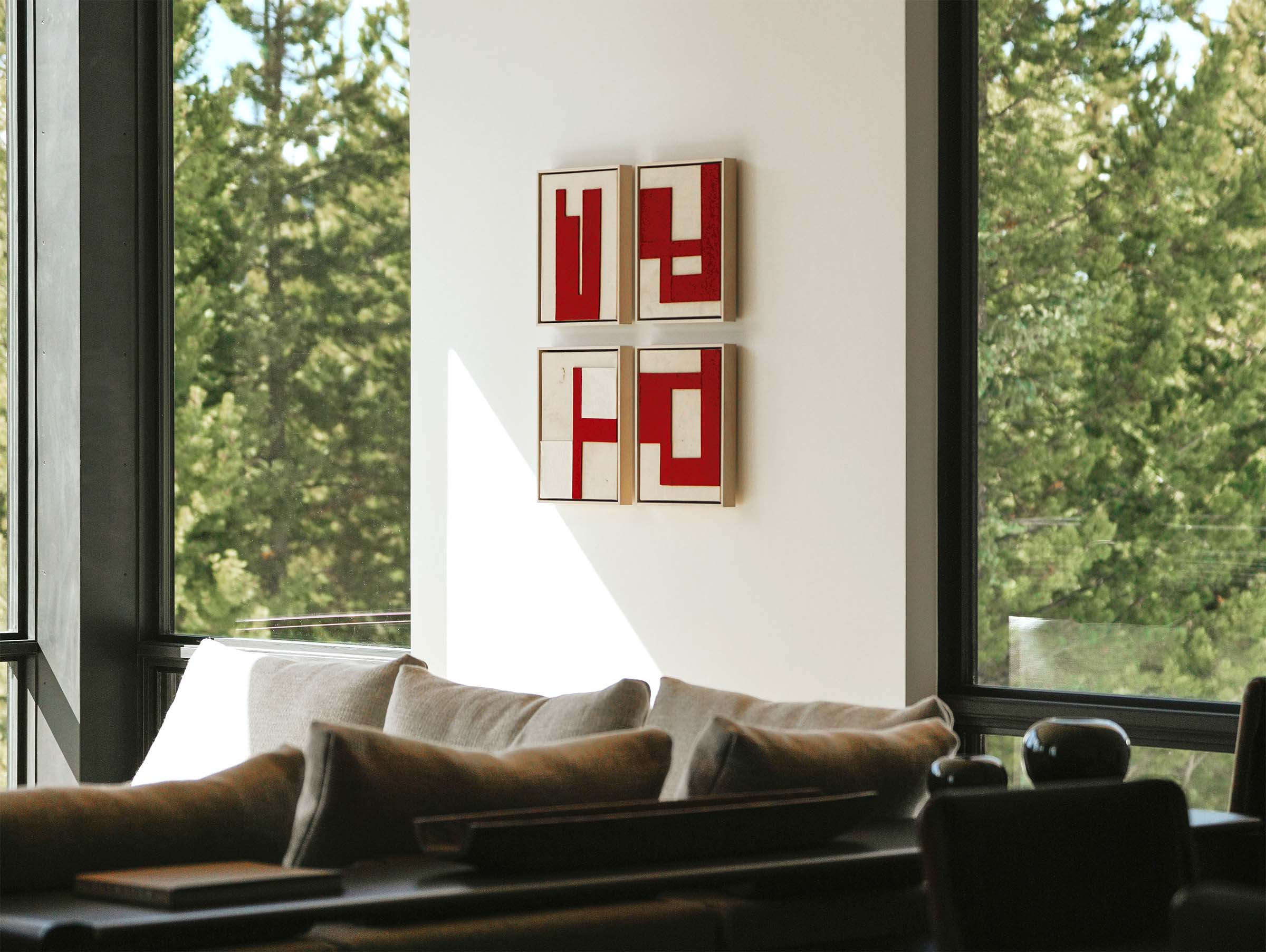 Moonlight Basin Residence — living room with Parker