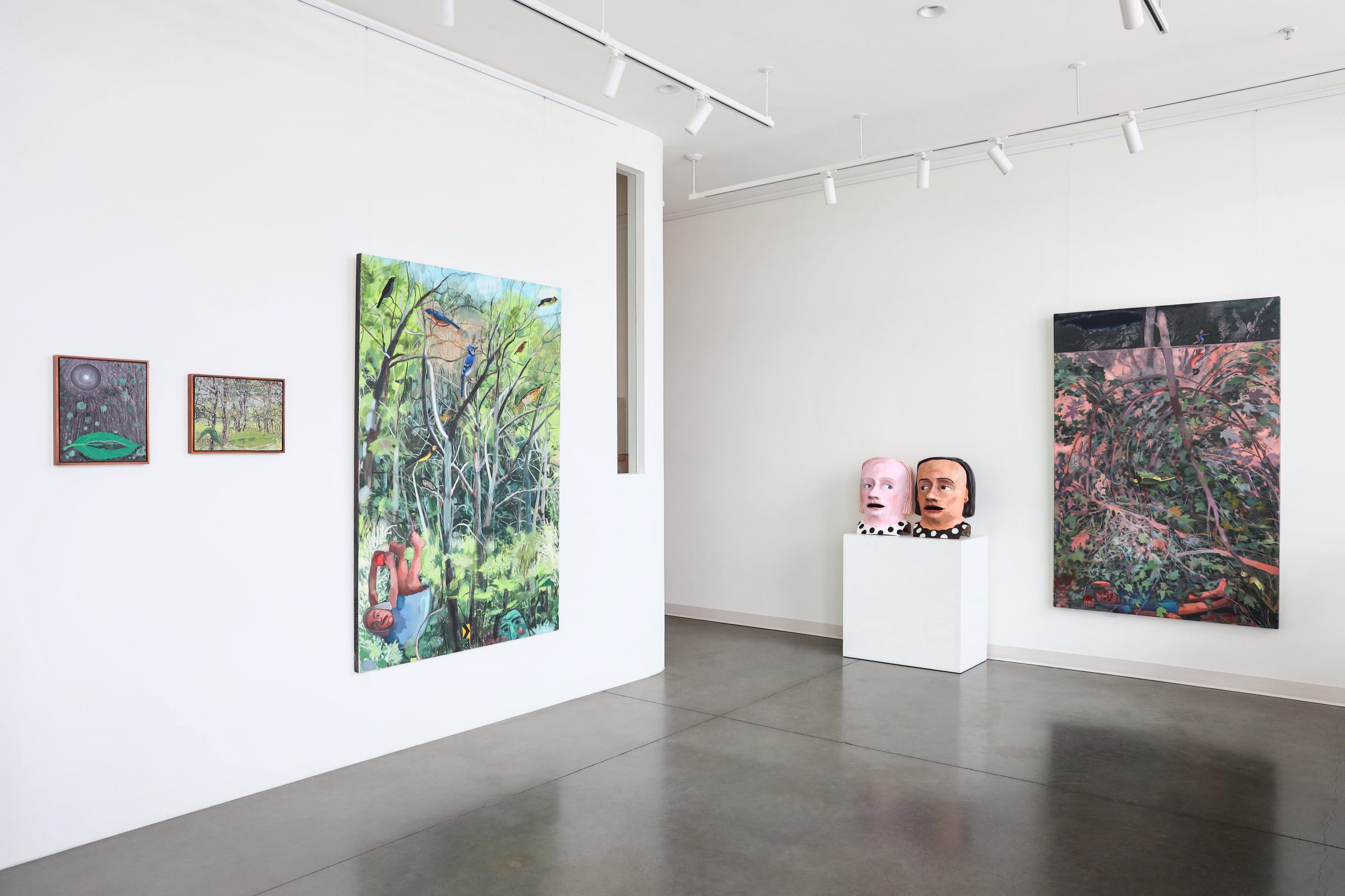 Installation view of Megan Marlatt: myths & mummers at Echo Arts, Bozeman