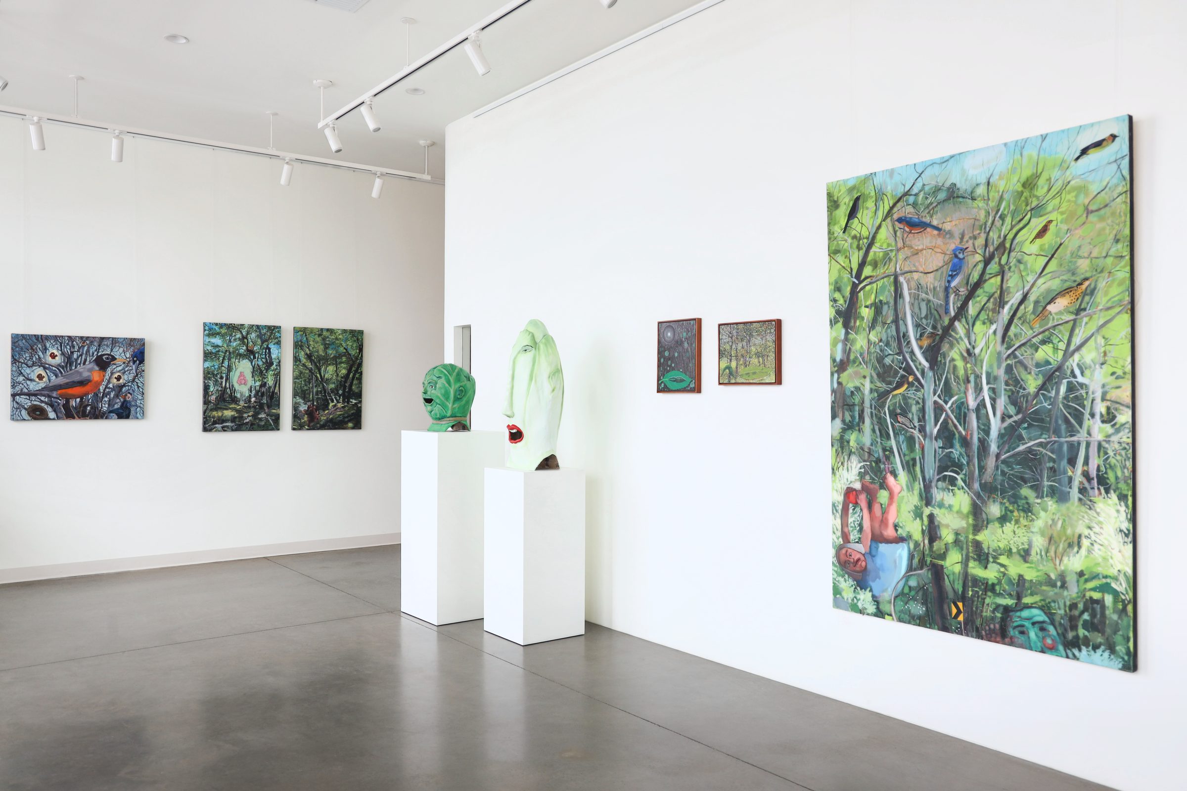 Installation view of Megan Marlatt: myths & mummers at Echo Arts, Bozeman