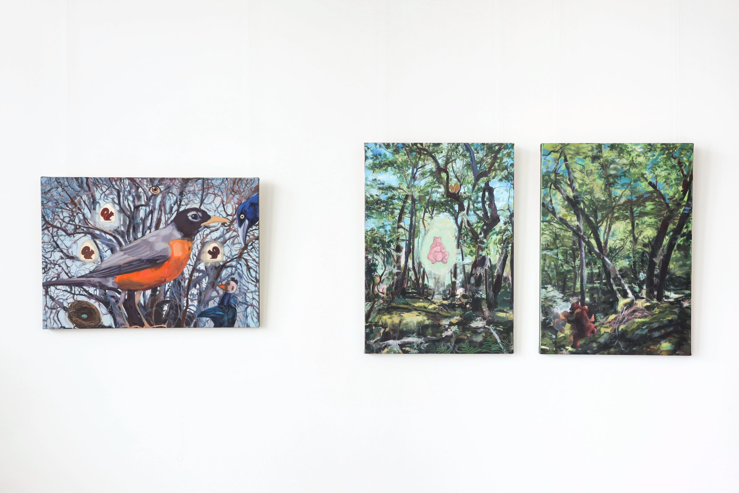 Installation view of Megan Marlatt: myths & mummers at Echo Arts, Bozeman